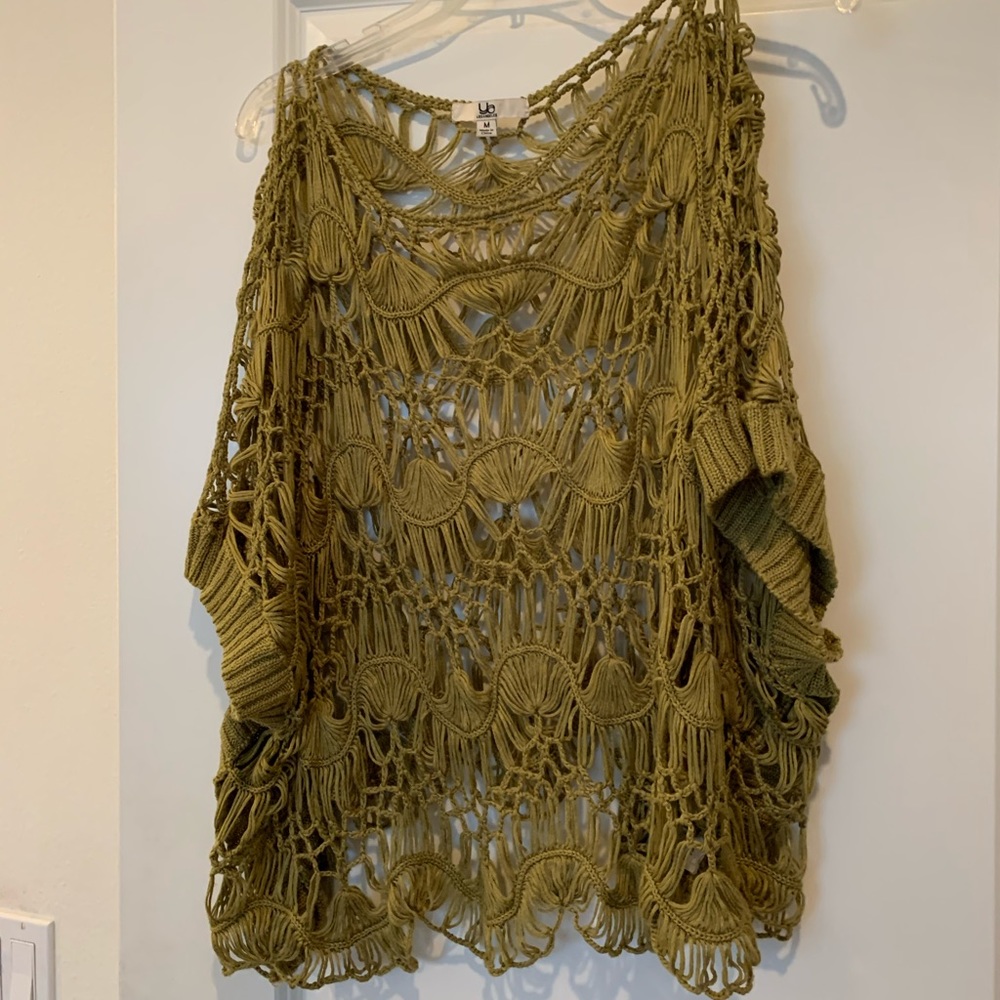 Boutique sweater cape. Open weave.